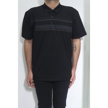 Santa Fistan Store Erkek Desenli Spor Kesim Rahat Kalıp Polo Yaka Battal T-Shirt