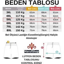Büyük Beden 110 - 155 Kilo Arası Için Uygun Bedenli Cepleri Nakış Detaylı Likralı Penye Erkek Şortu