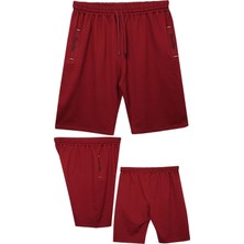 Büyük Beden 110 - 155 Kilo Arası Için Uygun Bedenli Cepleri Nakış Detaylı Likralı Penye Erkek Şortu