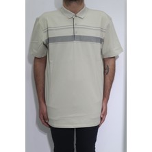 Santa Fistan Store Erkek Desenli Spor Kesim Rahat Kalıp Polo Yaka Battal T-Shirt