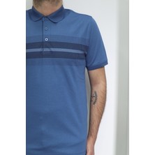 Santa Fistan Store Erkek Desenli Spor Kesim Rahat Kalıp Polo Yaka T-Shirt