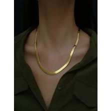 Unisex Italyan Çelik Zincir Gold Kolye Kararmaz 45 cm