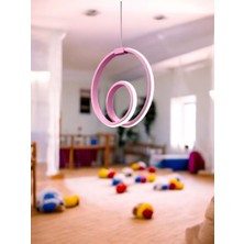 Jojo Çocuk ve Bebek Odası Için Pembe Kasa Beyaz LED Işıklı Avize