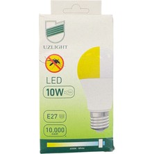 Uzlight 10 Watt Sinek Kovucu Tasarruflu LED Ampul E27 Beyaz, Sarı