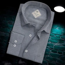 Linen Keten Klasik Uzun Kollu Füme Erkek Gömlek (Regular Kalıp)