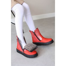 Fast Step Hakiki Deri Kürklü  Kız Çocuk Klasik Bot 769KXA125