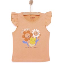 Hellobaby Basic Kız Gülen Çiçek Baskılı Atlet T-Shirt Kız Bebek