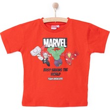 Marvel Erkek Bebek Tişört Bisiklet Yaka Kısa Kol Kırmızı