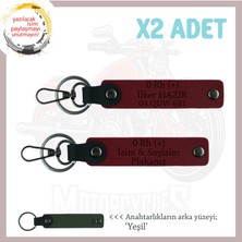 Miaju Hız Aşıkları Için Isim Plaka ve 0 Rh (+) Kan Grubu Kişisel, Acil Durum Deri X2 Anahtarlık, Bordo-Ysl
