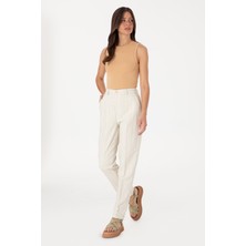 U.S. Polo Assn. Kadın Su Yeşili Carrot High Waist Kanvas Pantolon 50300358-VR048
