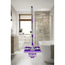Teknotrust Mandallı Mop - Tüm Bezlerle Uyumlu Kıskaçlı Mop - Yer, Duvar, Tavan - Islak Mendilli Mop
