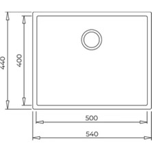 Teka SQUARE 50.40 TG ARTIC WHITE Tezgahaltı Granit Eviye Beyaz 50 cm 115230024