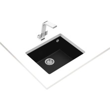 Teka SQUARE 50.40 TG SP BLACK Tezgahaltı Granit Eviye Siyah 50 cm 115230020