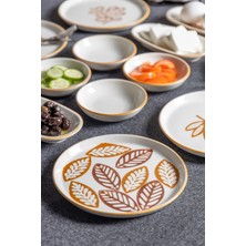 Nandy Home 14 Parça 6 Kişilik Handmade Kahve Yaprak Kahvaltı Takımı - Lüx Kahvaltılık Sunum Seti