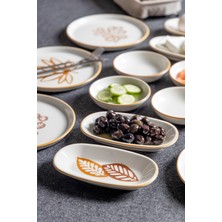 Nandy Home 14 Parça 6 Kişilik Handmade Kahve Yaprak Kahvaltı Takımı - Lüx Kahvaltılık Sunum Seti