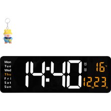 Runxi Life Hall 16 Inç Büyük Ekran Fonksiyon Ekran Saati Iskandinav Dijital Saat Basit Oturma Odası Duvar Saati LED Duvar Saati (Yurt Dışından)