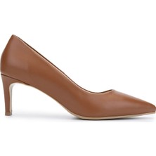 Tamer Tanca Kadın Hakiki Deri Koyu Taba Topuklu Ayakkabı 492 55750 Bn Ayk Y25 K.taba