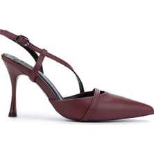 Tamer Tanca Kadın Vegan Bordo Topuklu Ayakkabı 932 3894 Bn Ayk Y25 Bordo Cılt