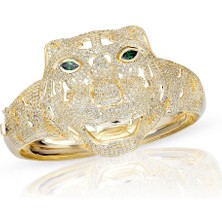 Panter Zümrütlü Altın Bilezik