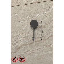 Lotus Yapışkanlı Siyah Tekli Askılık, Banyo Askısı