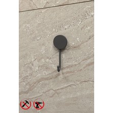 Lotus Yapışkanlı Siyah Tekli Askılık, Banyo Askısı