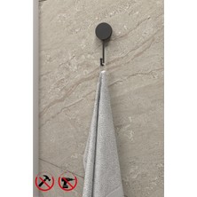 Lotus Yapışkanlı Siyah Tekli Askılık, Banyo Askısı