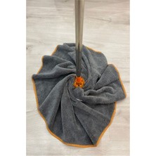 Teknotrust ( 1 Adet ) Gri Mega Boy Lüks Mikrofiber Paspas Mop Yedek Ucu