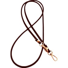 Angel Çanta Aksesuar Koyu Kahve  Renk 5 mm Suni Deri Spagetti Model Çanta Sapı Light Gold Metal