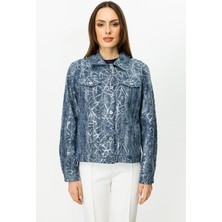 Pul Işlemeli Kot Indigo Kadın Mont 6026-2Y5