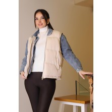 Yelek Detaylı Laci Kadın Kot Mont D99423-2K5