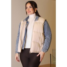 Yelek Detaylı Laci Kadın Kot Mont  D99423-2K5