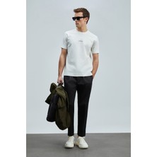 Lufian Logolu Pamuk Karışımlı Regular Fit Bisiklet Yaka T Shirt Erkek T Shirt 111020235