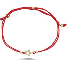 14 Ayar Taşlı Mini Yıldız Altın Ipli Bileklik