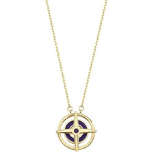 14 Ayar Pusula Tasarım Altın Kolye