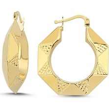 14 Ayar Stella Altın Halka Küpe