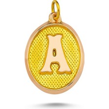 14 Ayar Vintage Altın Harf Kolye Ucu