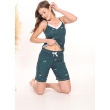 Kadın Ip Askılı Şortlu Yazlık Pijama Takımı
