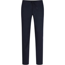Lacivert Rahat Kesim Yandan Cepli Jogger Pantolon