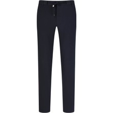 Lacivert Rahat Kesim Yandan Cepli Jogger Pantolon