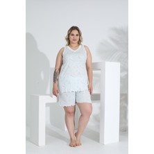 Angelique Bambu Kumaş Kolsuz V Yaka Kadın Şort Takım 22059