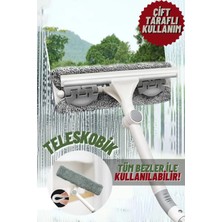 Teknotrust Çift Taraflı Çok Amaçlı Teleskobik Cam, Duvar, Zemin Mop Set