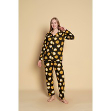 Kadın Panda Desen Uzun Kol Gömlek Pijama Takımı