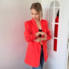 Atlas Kolu Büzgülü Premium Turuncu Ceket