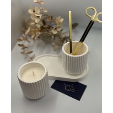 Çizgi Desenli Mum Seti (3'lü Set)
