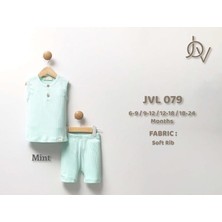 Joviel Baby & Kıds Soft Önden Düğme Detaylı  Kalın Askılı Badi Tayt Takım