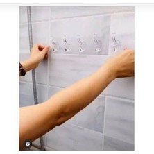 5’li Kendinden Güçlü Yapışkanlı Şeffaf Duvar Askısı & Banyo & Mutfak & Ofis 1 Adet