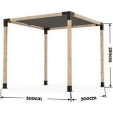 Ahşap Pergola - Kamelya -Gölgelik Seti 2,4 Yükseklik 3*3 Genişlik