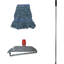 Teknotrust Cod- Ex Geniş Yedek Islak Mop Paspas Takımı - 25 Cm. 500 Gr. Islak Mop Mop Tutucu Metal Vidalı Sa