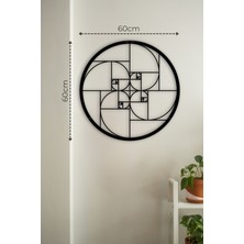Metalium Concept Altın Oran Dekoratif Siyah Metal Duvar Tablosu 60X60CM [2326-60x60]