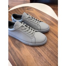 4253 Füme Mat Hakiki Deri Erkek Spor Ayakkabı - Erkek Sneakers